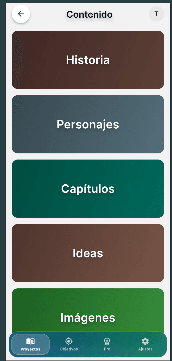 Pantalla de contenido de Other Twist