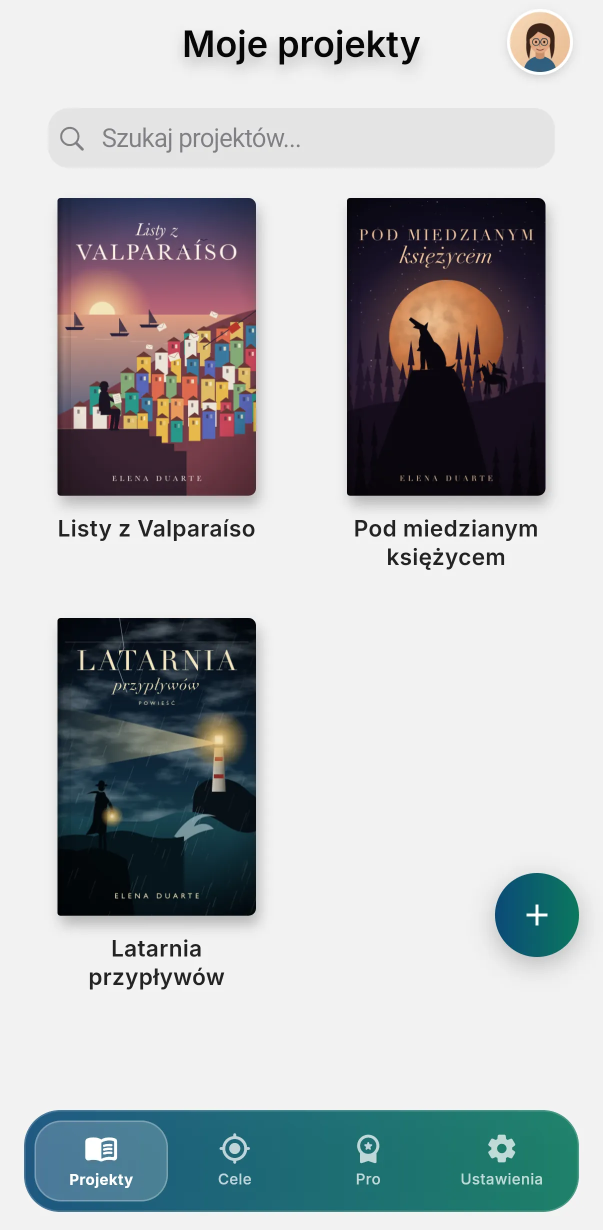 Ekran projektów w Other Twist